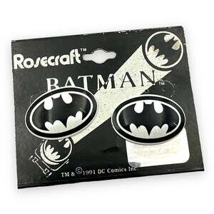 Vintage 1991 Deadstock Batman Returns Earrings by Rosecraft - retro 90s Y2K